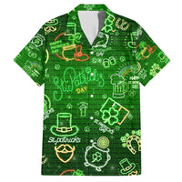 Ireland St Patrick's Day Family Matching Off The Shoulder Long Sleeve Dress and Hawaiian Shirt Symbols Neon - Wonder Print Shop