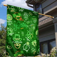 Ireland St Patrick's Day Garden Flag Symbols Neon - Wonder Print Shop