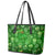 Ireland St Patrick's Day Leather Tote Bag Symbols Neon - Wonder Print Shop