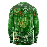 Ireland St Patrick's Day Long Sleeve Shirt Symbols Neon - Wonder Print Shop