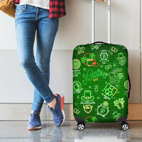 Ireland St Patrick's Day Luggage Cover Symbols Neon - Wonder Print Shop