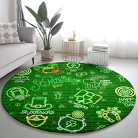 Ireland St Patrick's Day Round Carpet Symbols Neon