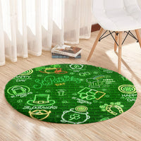 Ireland St Patrick's Day Round Carpet Symbols Neon