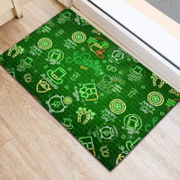 Ireland St Patrick's Day Rubber Doormat Symbols Neon - Wonder Print Shop