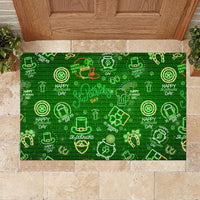 Ireland St Patrick's Day Rubber Doormat Symbols Neon - Wonder Print Shop