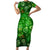Ireland St Patrick's Day Short Sleeve Bodycon Dress Symbols Neon - Wonder Print Shop