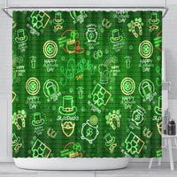 Ireland St Patrick's Day Shower Curtain Symbols Neon