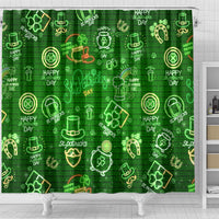 Ireland St Patrick's Day Shower Curtain Symbols Neon