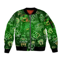 Ireland St Patrick's Day Sleeve Zip Bomber Jacket Symbols Neon - Wonder Print Shop
