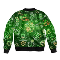 Ireland St Patrick's Day Sleeve Zip Bomber Jacket Symbols Neon - Wonder Print Shop