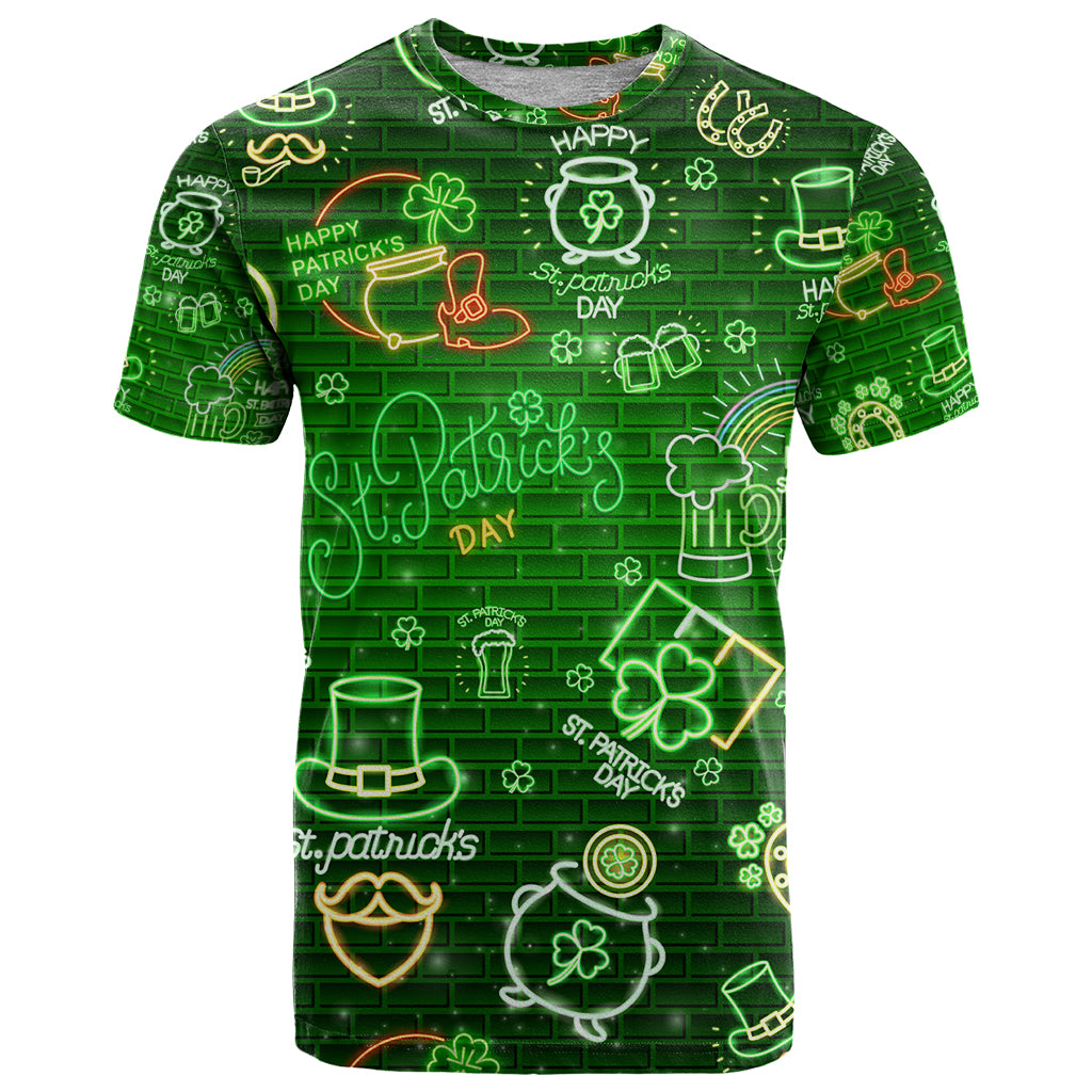 Ireland St Patrick's Day T Shirt Symbols Neon