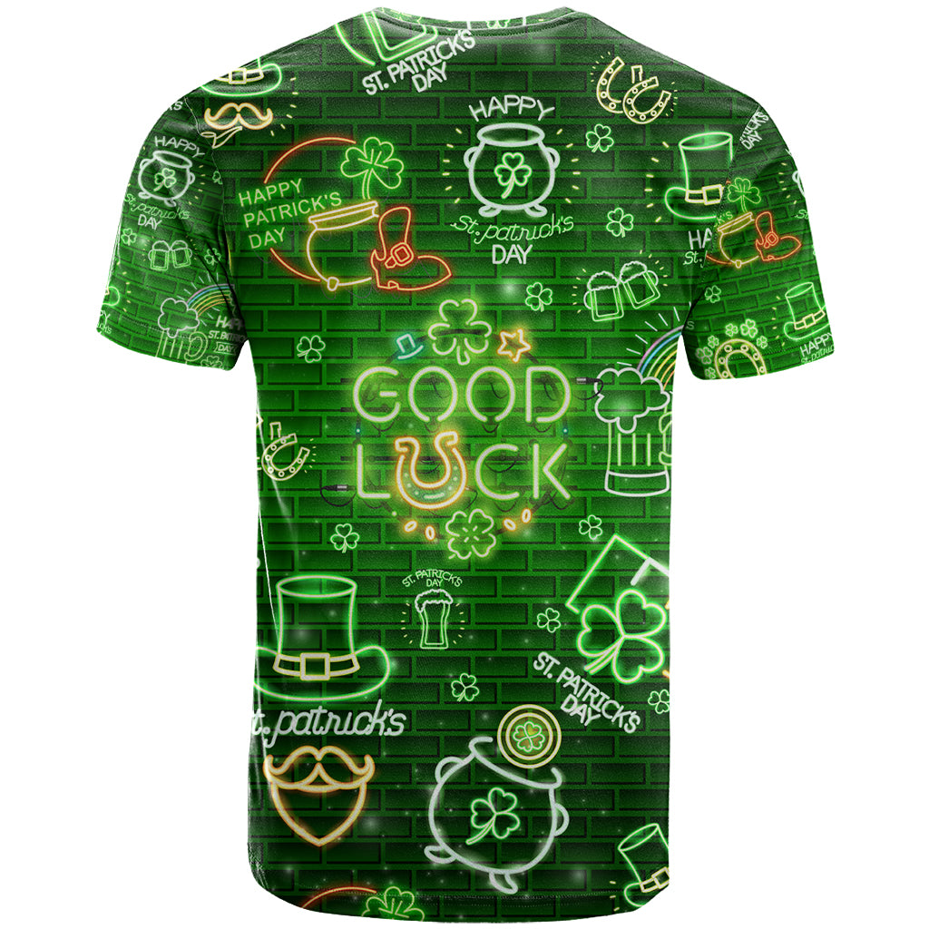 Ireland St Patrick's Day T Shirt Symbols Neon - Wonder Print Shop