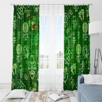 Ireland St Patrick's Day Window Curtain Symbols Neon - Wonder Print Shop