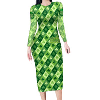 Irish St Patrick's Day Family Matching Long Sleeve Bodycon Dress and Hawaiian Shirt Simple Style - Wonder Print Shop