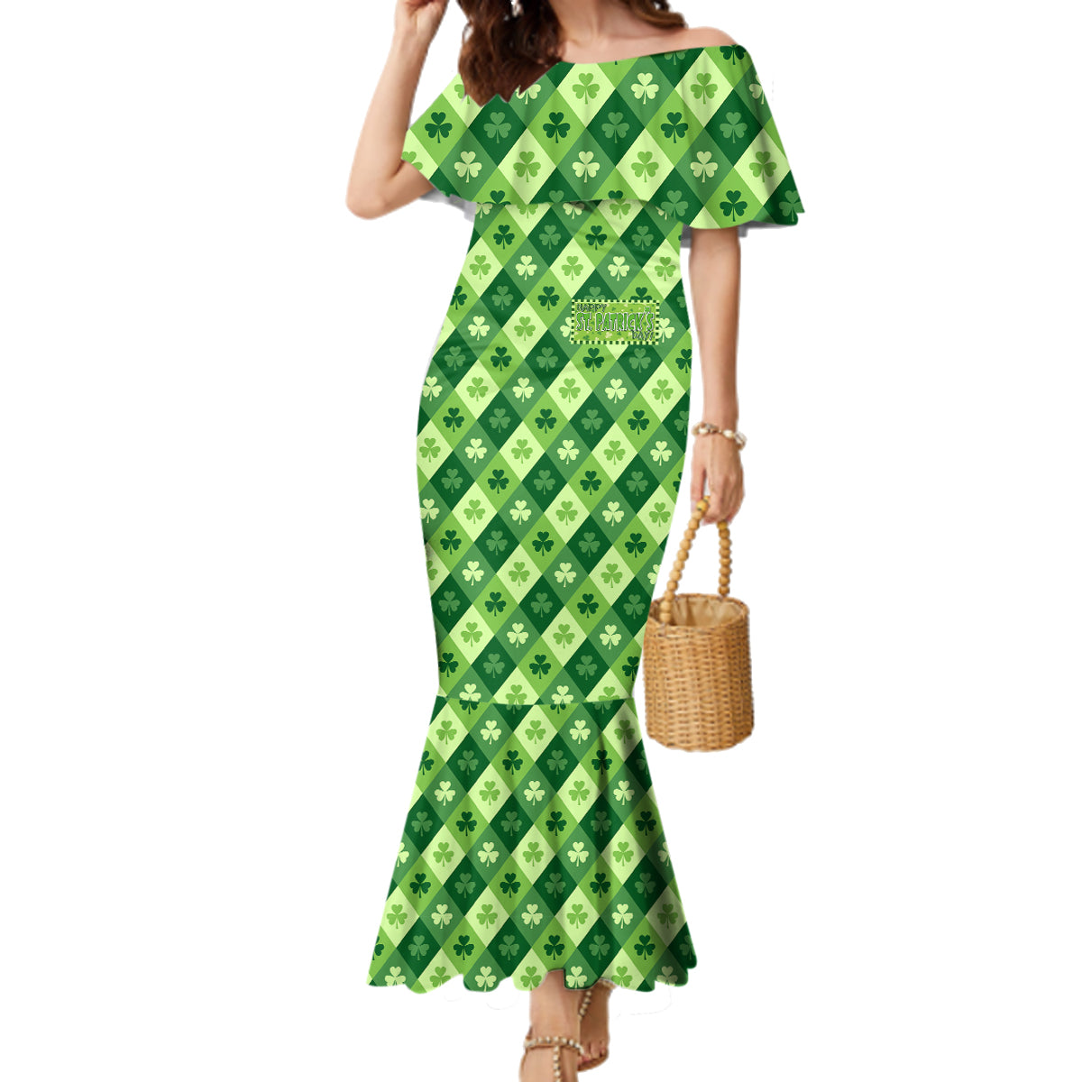 Irish St Patrick's Day Family Matching Mermaid Dress and Hawaiian Shirt Simple Style - Wonder Print Shop