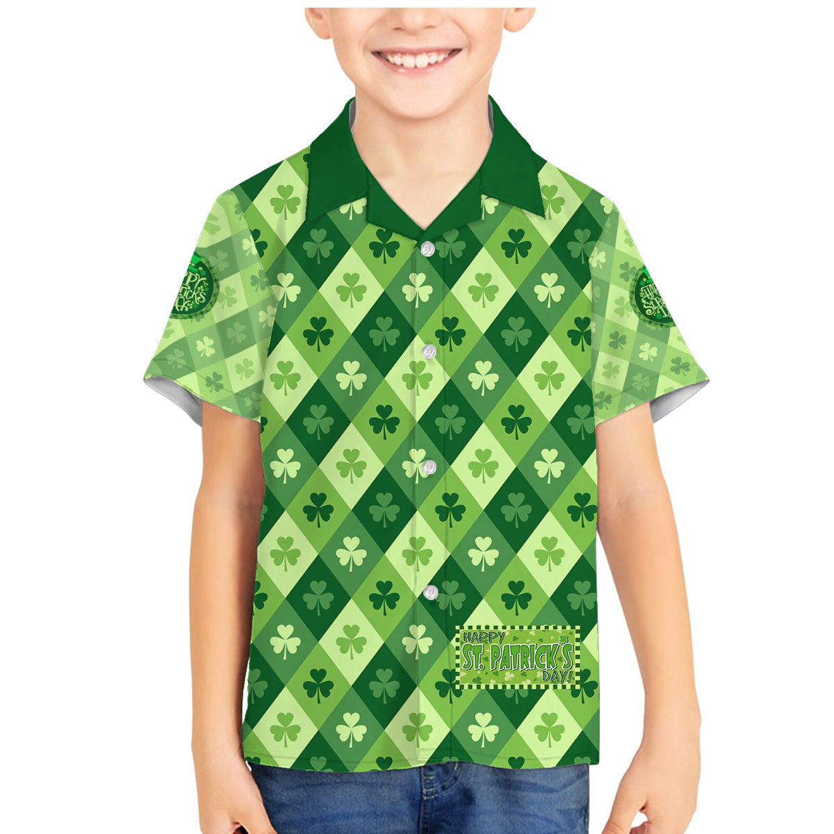 Irish St Patrick's Day Family Matching Mermaid Dress and Hawaiian Shirt Simple Style - Wonder Print Shop