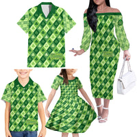 Irish St Patrick's Day Family Matching Off The Shoulder Long Sleeve Dress and Hawaiian Shirt Simple Style - Wonder Print Shop