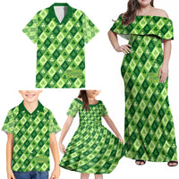Irish St Patrick's Day Family Matching Off Shoulder Maxi Dress and Hawaiian Shirt Simple Style - Wonder Print Shop