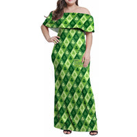 Irish St Patrick's Day Family Matching Off Shoulder Maxi Dress and Hawaiian Shirt Simple Style - Wonder Print Shop