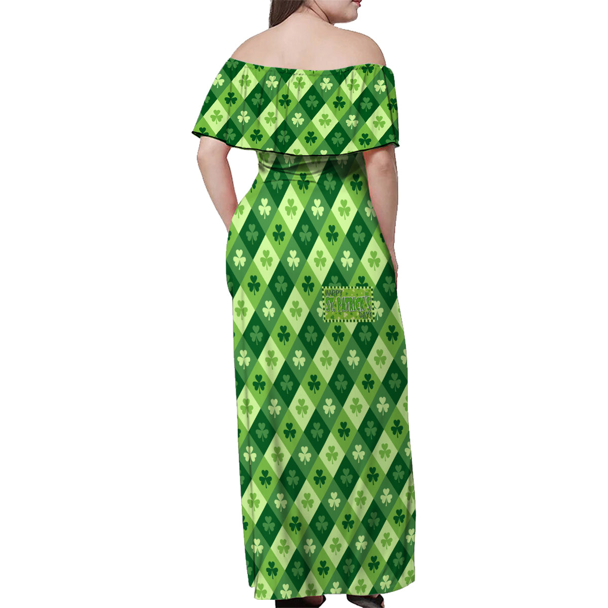 Irish St Patrick's Day Family Matching Off Shoulder Maxi Dress and Hawaiian Shirt Simple Style - Wonder Print Shop