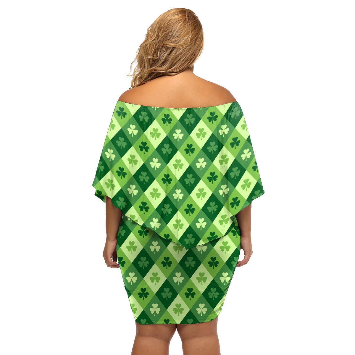 Irish St Patrick's Day Family Matching Off Shoulder Short Dress and Hawaiian Shirt Simple Style - Wonder Print Shop
