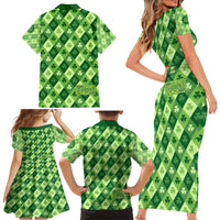 Irish St Patrick's Day Family Matching Short Sleeve Bodycon Dress and Hawaiian Shirt Simple Style - Wonder Print Shop