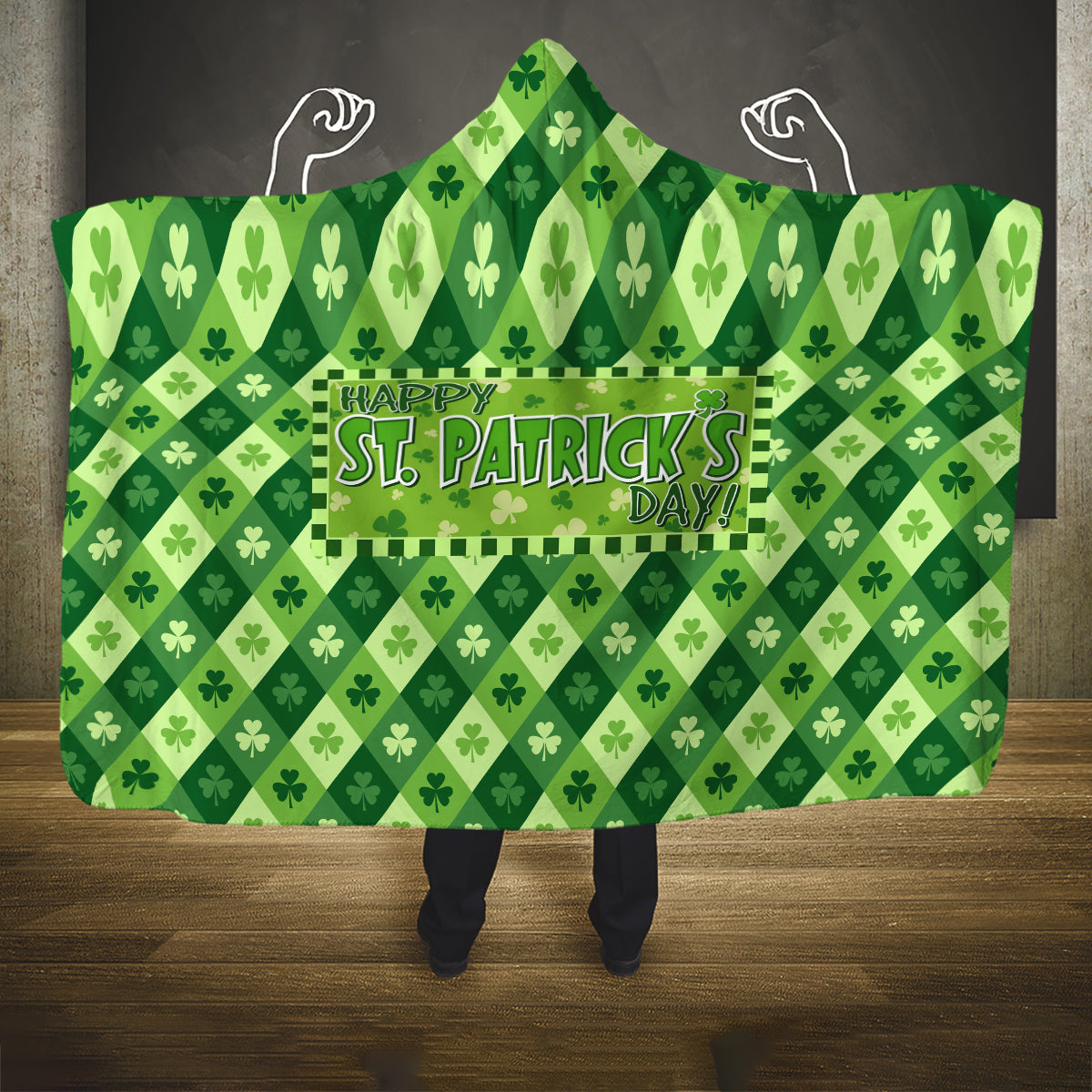 Irish St Patrick's Day Hooded Blanket Simple Style