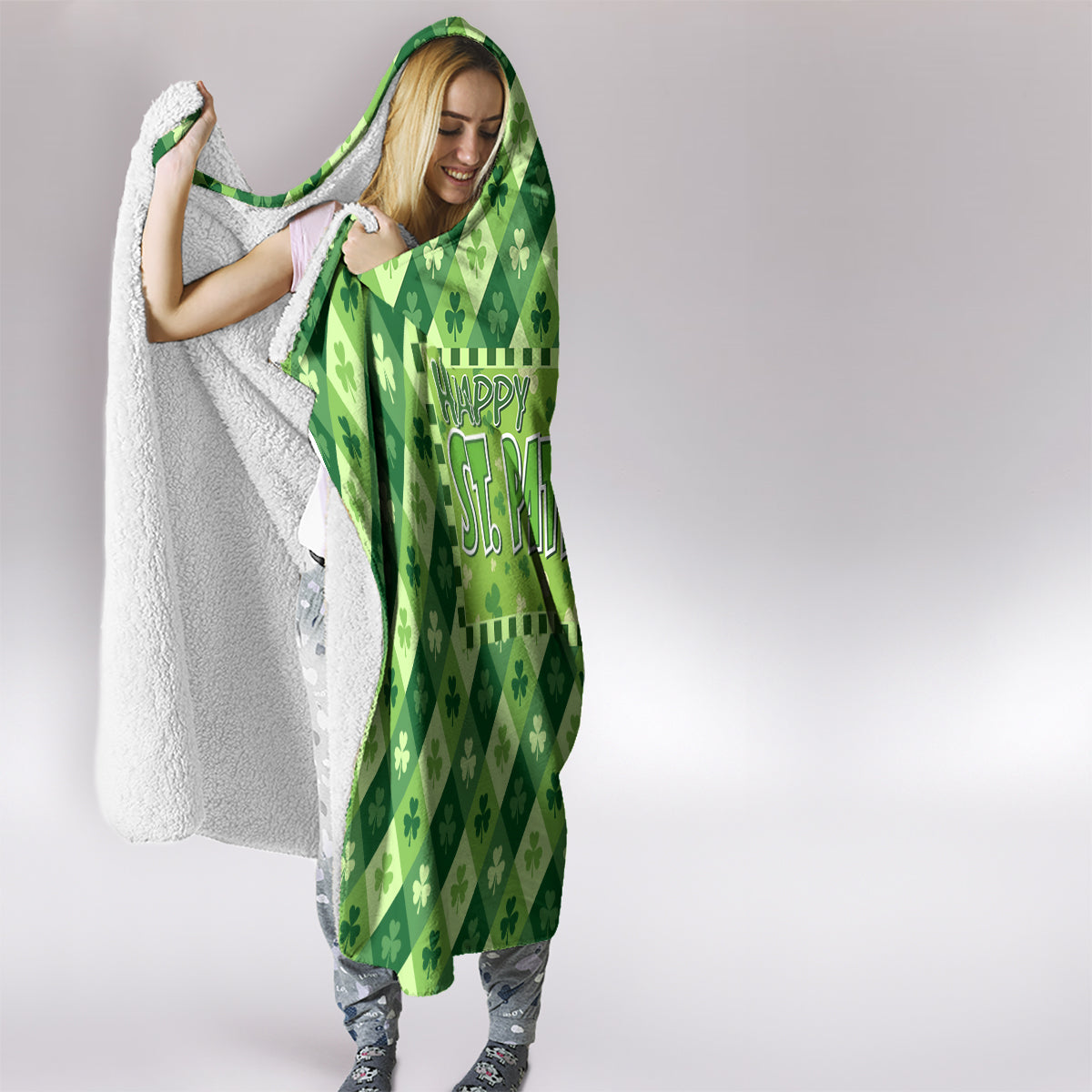 Irish St Patrick's Day Hooded Blanket Simple Style