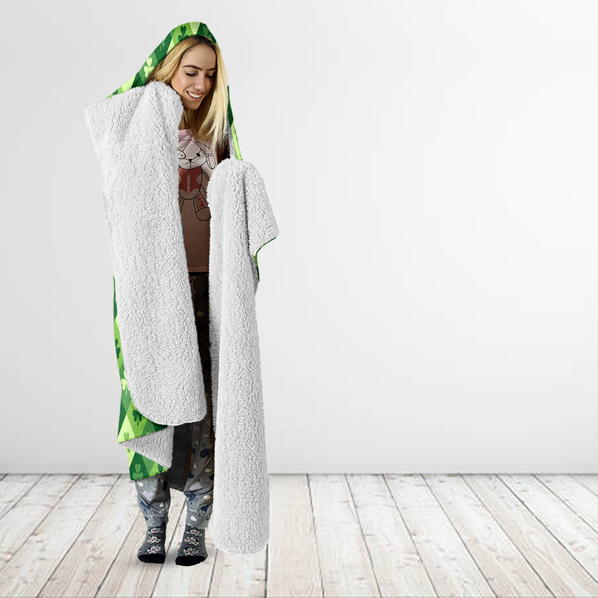 Irish St Patrick's Day Hooded Blanket Simple Style