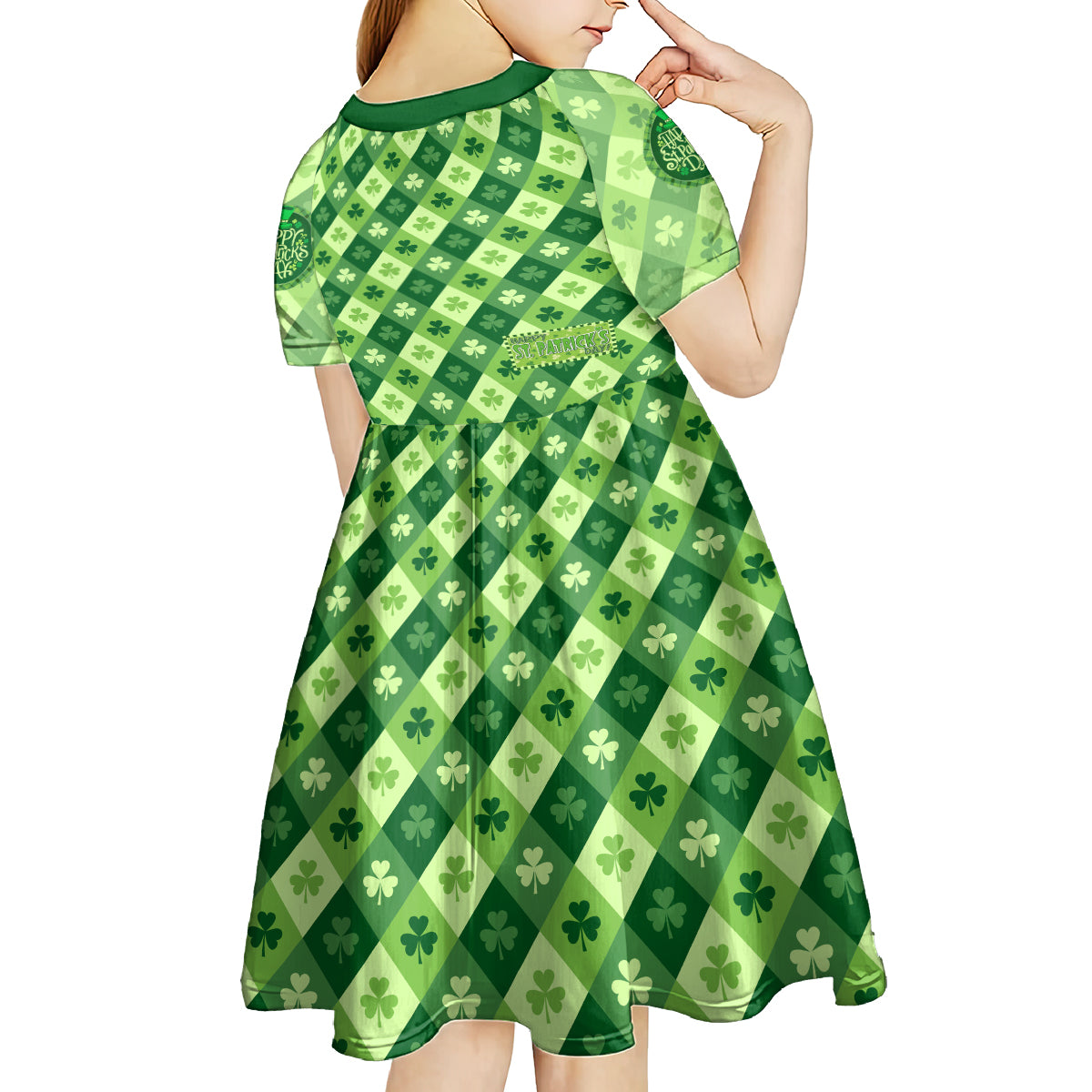 Irish St Patrick's Day Kid Short Sleeve Dress Simple Style - Wonder Print Shop