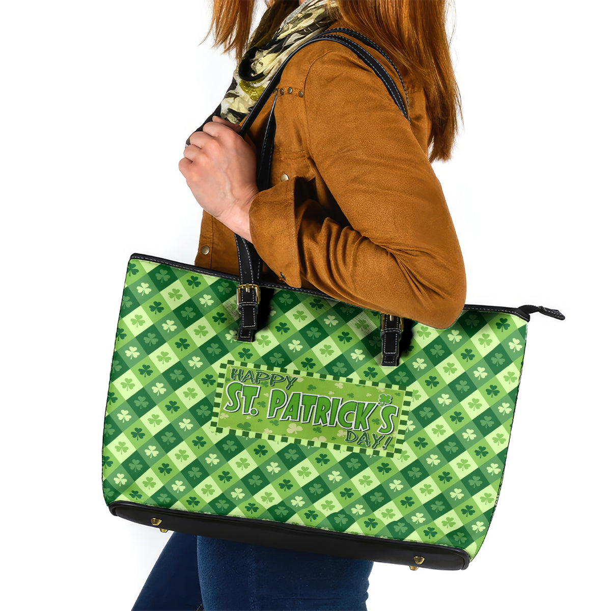 Irish St Patrick's Day Leather Tote Bag Simple Style