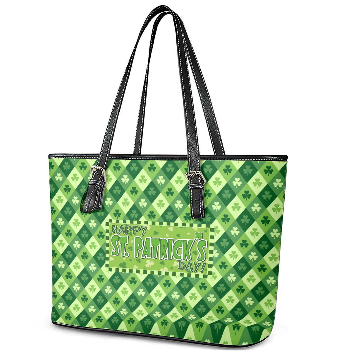 Irish St Patrick's Day Leather Tote Bag Simple Style - Wonder Print Shop