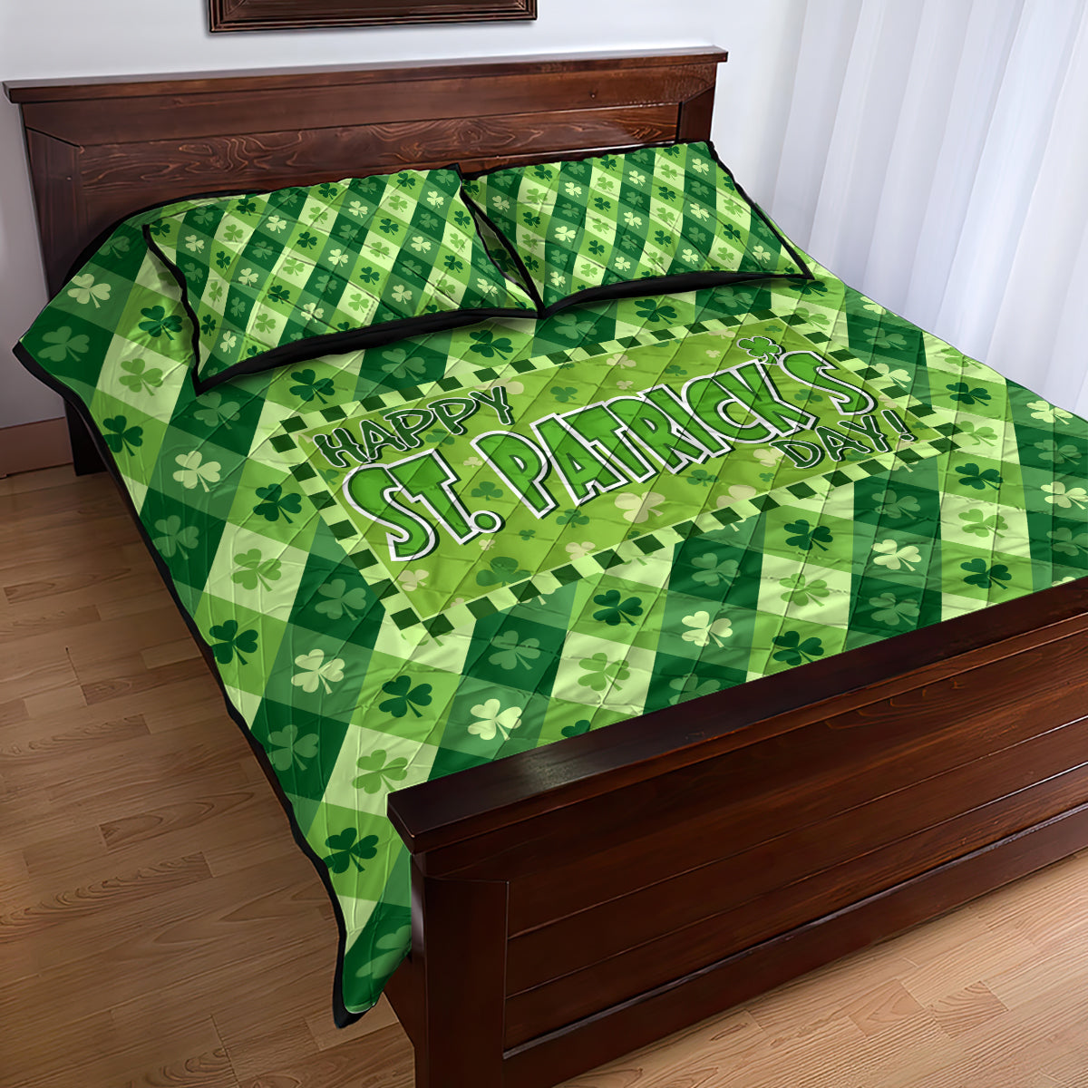 Irish St Patrick's Day Quilt Bed Set Simple Style - Wonder Print Shop