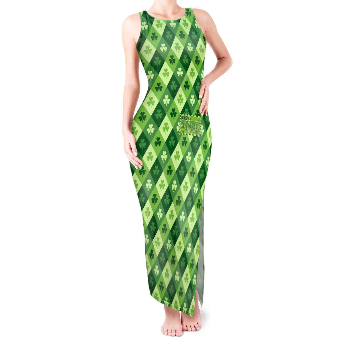 Irish St Patrick's Day Tank Maxi Dress Simple Style - Wonder Print Shop