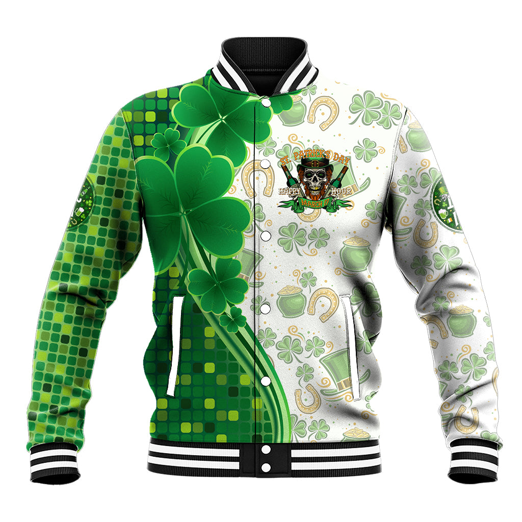 Happy St Patrick's Day Baseball Jacket Eat Drink and Be Irish - Wonder Print Shop