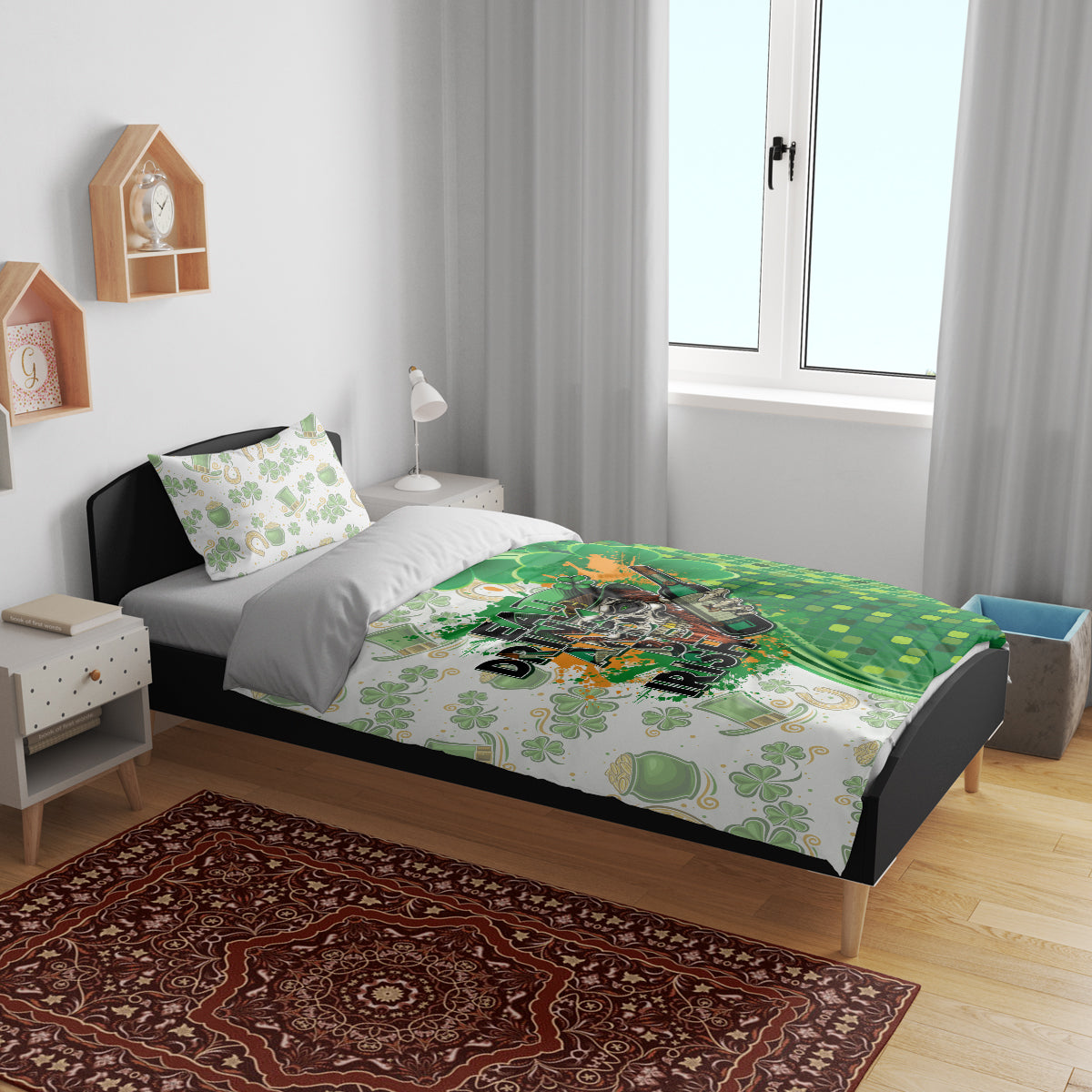 Happy St Patrick's Day Bedding Set Eat Drink and Be Irish - Wonder Print Shop