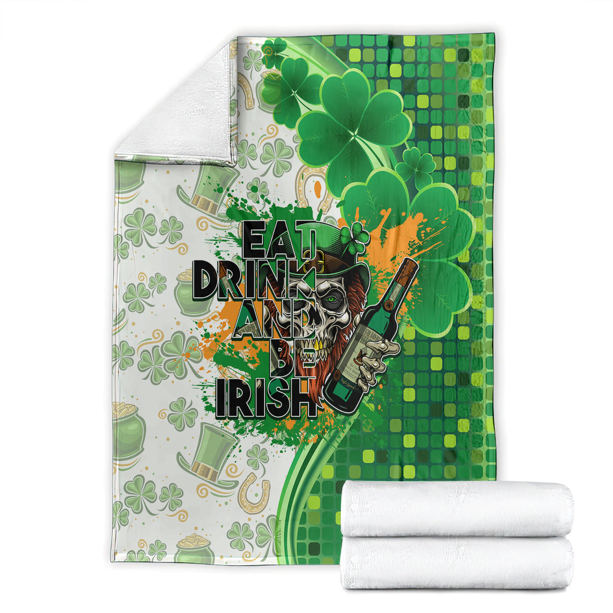 Happy St Patrick's Day Blanket Eat Drink and Be Irish