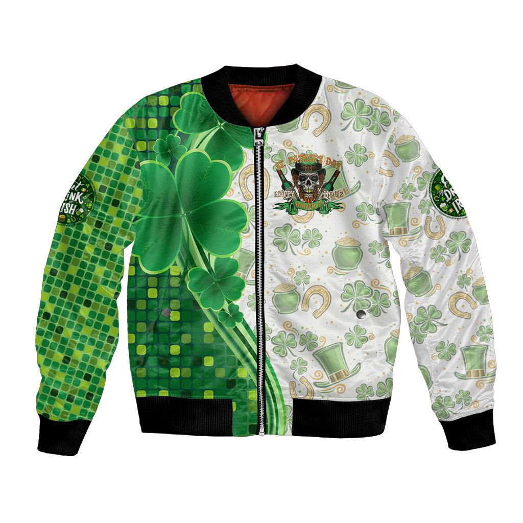 Happy St Patrick's Day Bomber Jacket Eat Drink and Be Irish - Wonder Print Shop