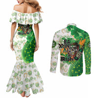Happy St Patrick's Day Couples Matching Mermaid Dress and Long Sleeve Button Shirt Eat Drink and Be Irish