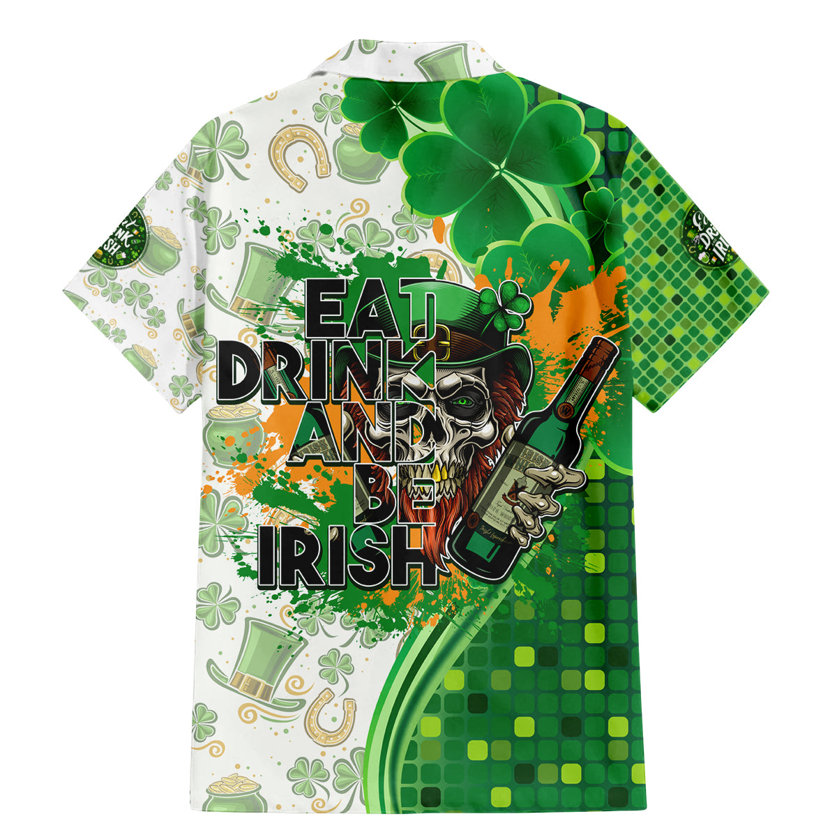 Happy St Patrick's Day Family Matching Mermaid Dress and Hawaiian Shirt Eat Drink and Be Irish - Wonder Print Shop