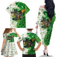 Happy St Patrick's Day Family Matching Off The Shoulder Long Sleeve Dress and Hawaiian Shirt Eat Drink and Be Irish - Wonder Print Shop