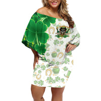 Happy St Patrick's Day Family Matching Off Shoulder Short Dress and Hawaiian Shirt Eat Drink and Be Irish - Wonder Print Shop