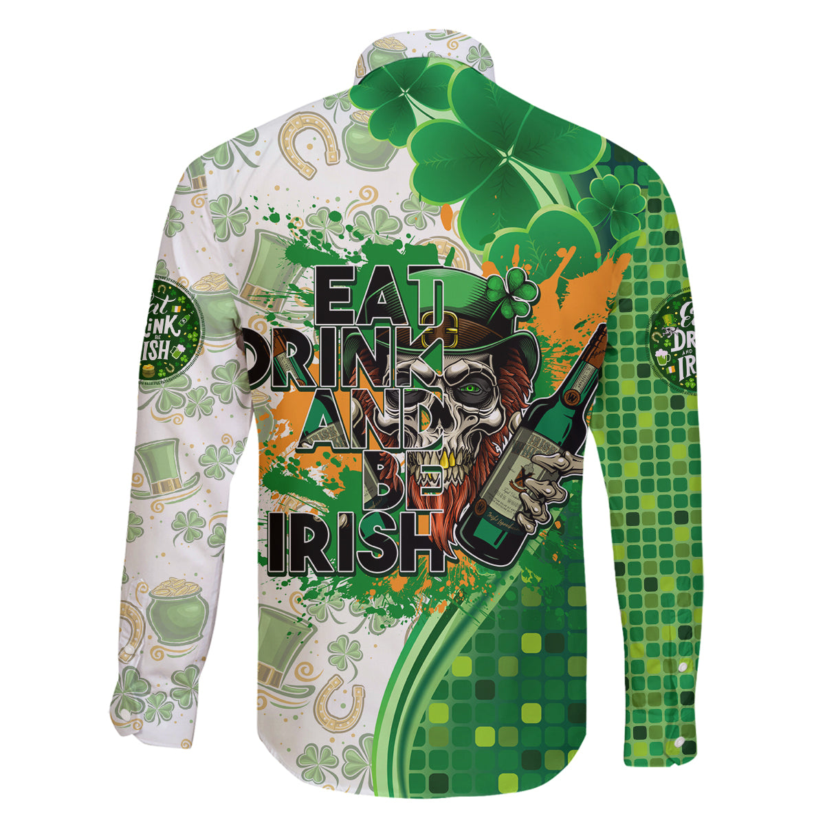 Happy St Patrick's Day Family Matching Puletasi and Hawaiian Shirt Eat Drink and Be Irish - Wonder Print Shop