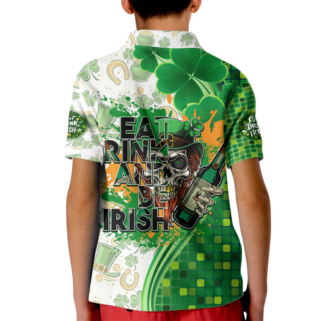 Happy St Patrick's Day Kid Polo Shirt Eat Drink and Be Irish - Wonder Print Shop