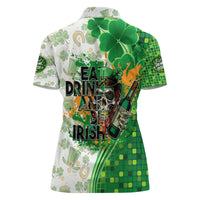 Happy St Patrick's Day Women Polo Shirt Eat Drink and Be Irish - Wonder Print Shop