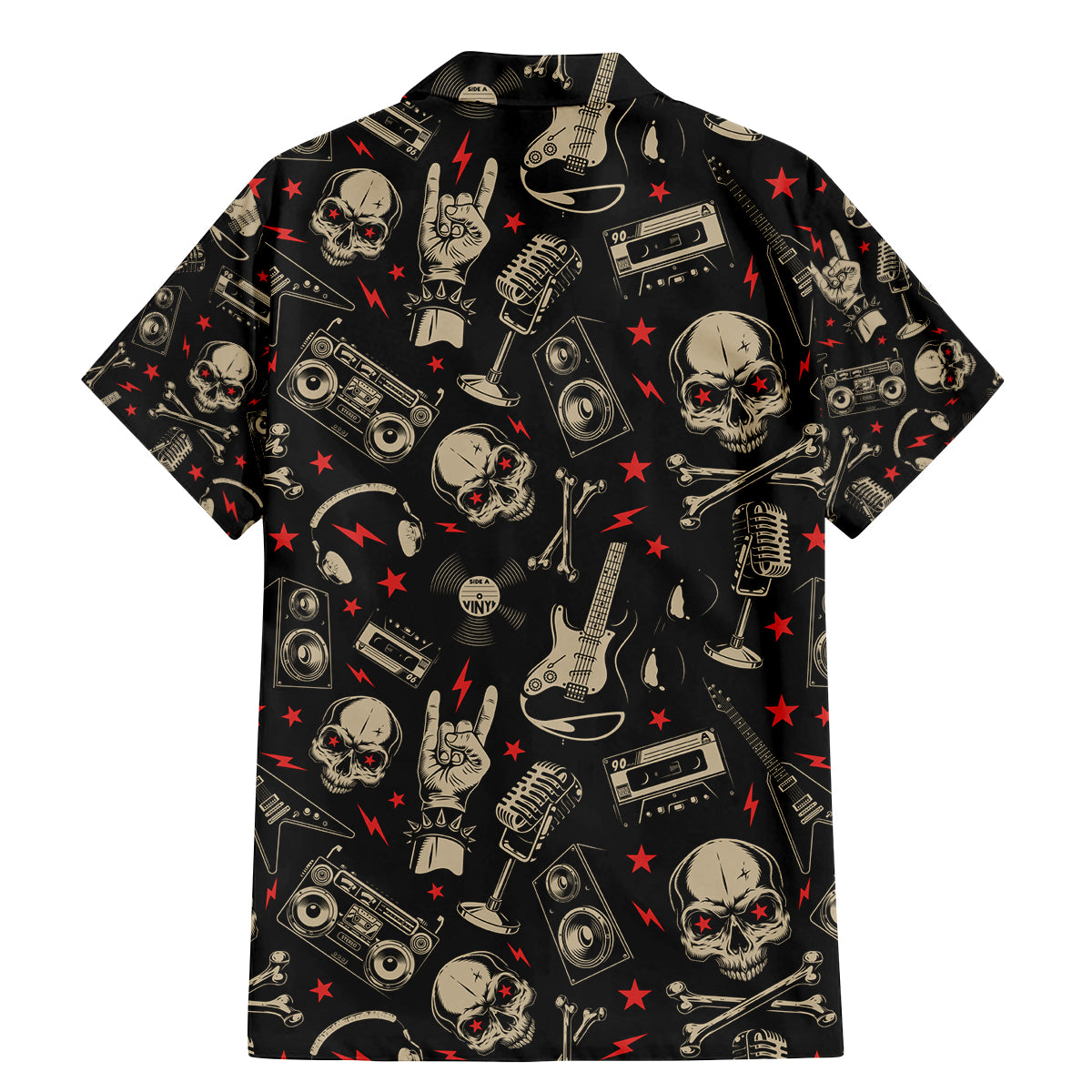 Rock And Roll Skull Pattern Design Family Matching Mermaid Dress and Hawaiian Shirt - Wonder Print Shop