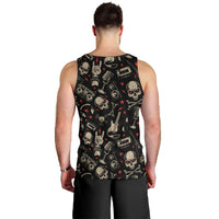Rock And Roll Skull Pattern Design Men Tank Top - Wonder Print Shop