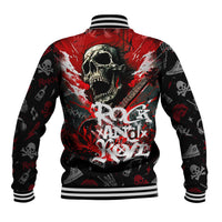 Rock And Roll Skull Forever Baseball Jacket - Wonder Print Shop