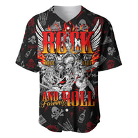 Rock And Roll Skull Forever Baseball Jersey - Wonder Print Shop