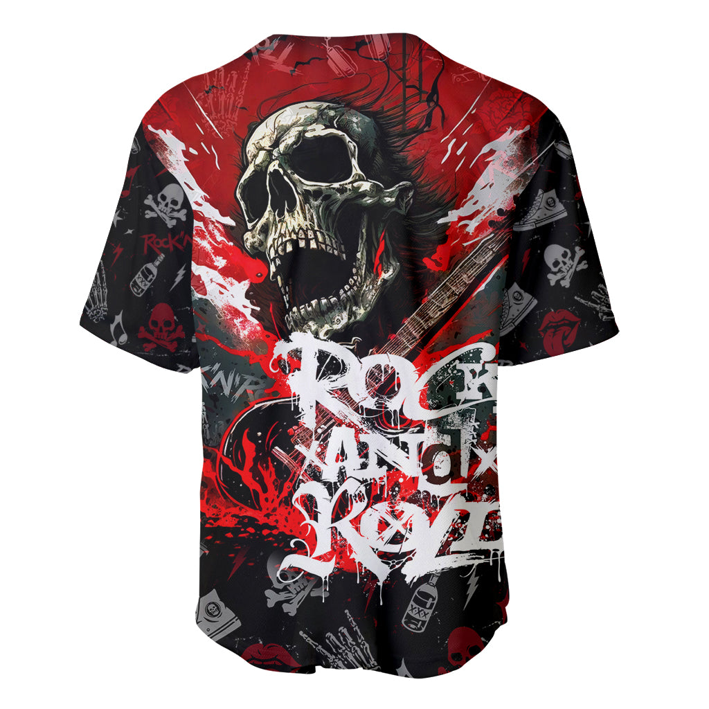 Rock And Roll Skull Forever Baseball Jersey - Wonder Print Shop